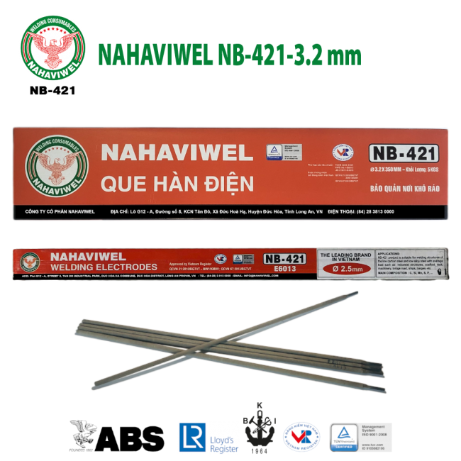 Que hàn điện Nahaviwel NB-421 LOẠI 3.2 mm